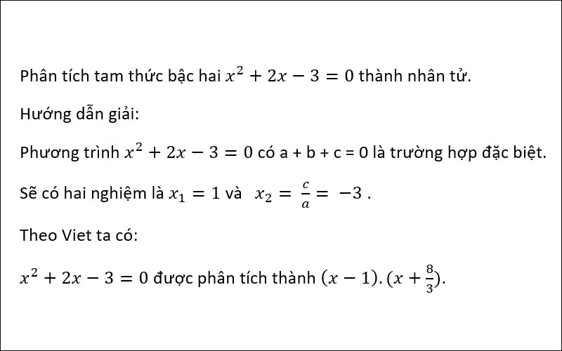 Phân tích nhân tử của tam thức bậc hai